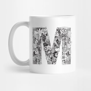 Floral Letter M Mug